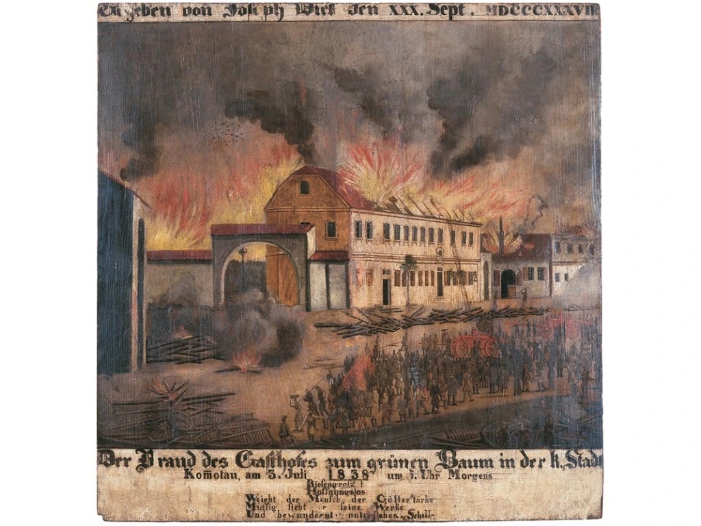 foto Po��r hostince Zelen� strom v Chomutov� - 3.6.1838